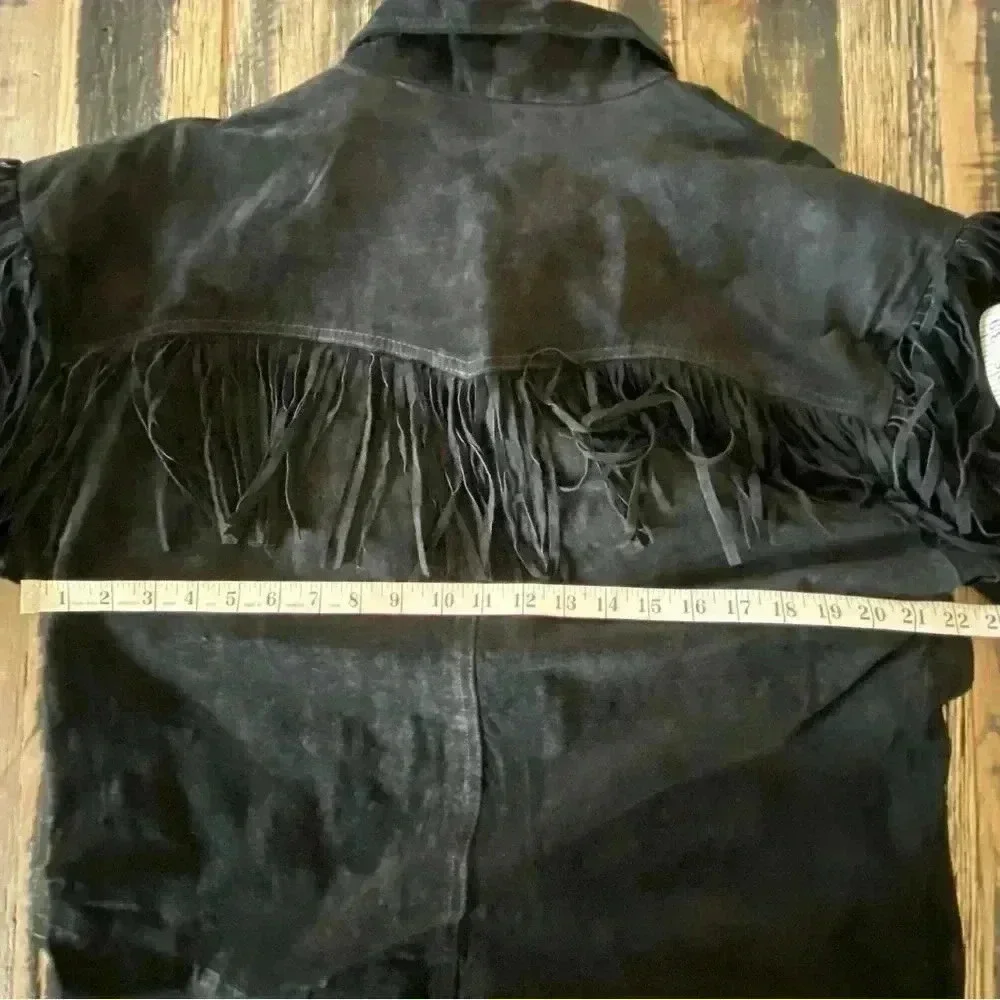 Vintage 90s Minnetonka Western Suede Fringe Jacket Relaxed Fit With Tags Men’s L